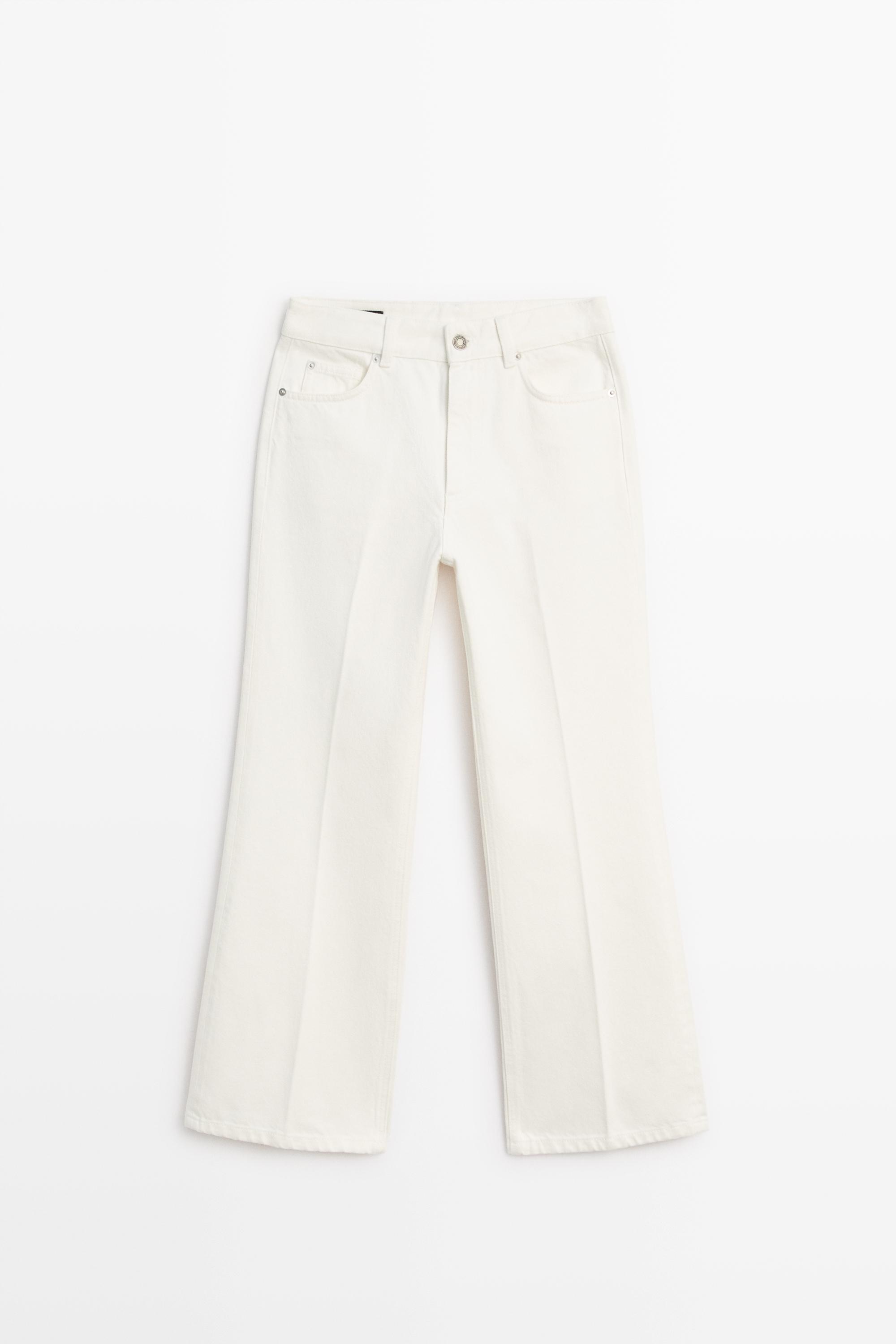 Mid-waist cropped flare fit jeans